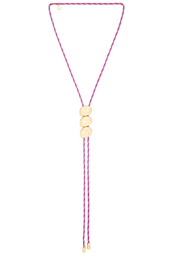 view 1 of 2 Corded Bolo Necklace in Pink & Gold