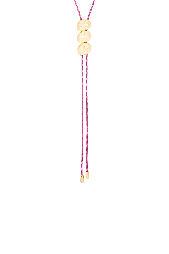 view 2 of 2 Corded Bolo Necklace in Pink & Gold