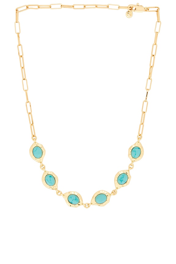 view 1 of 2 SAUTOIR PENDENTIF MOLTEN in Turquoise & Gold