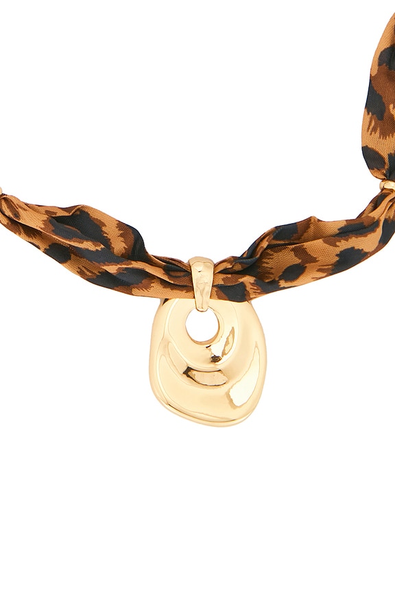 view 2 of 2 COLLAR COLGANTE LEOPARD in Leopard & Gold