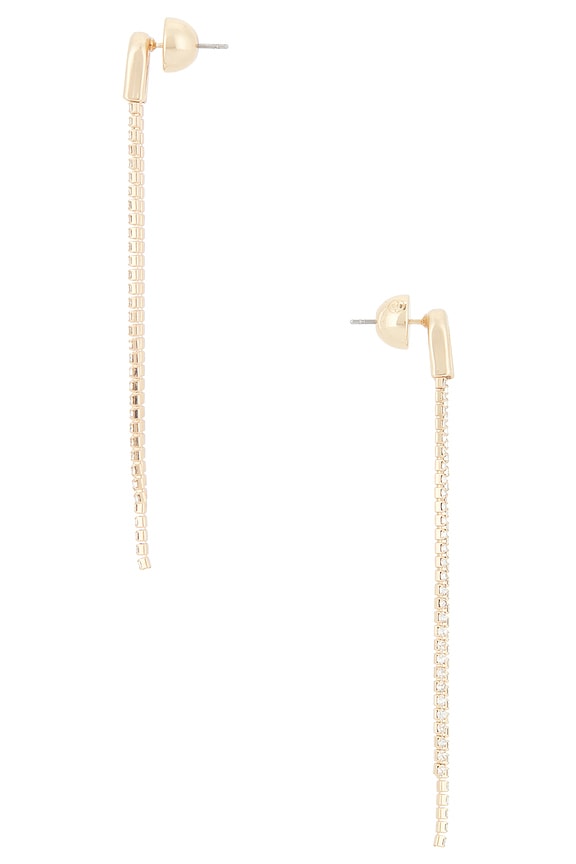 view 2 of 2 Double Chain Drop Earrings in Gold