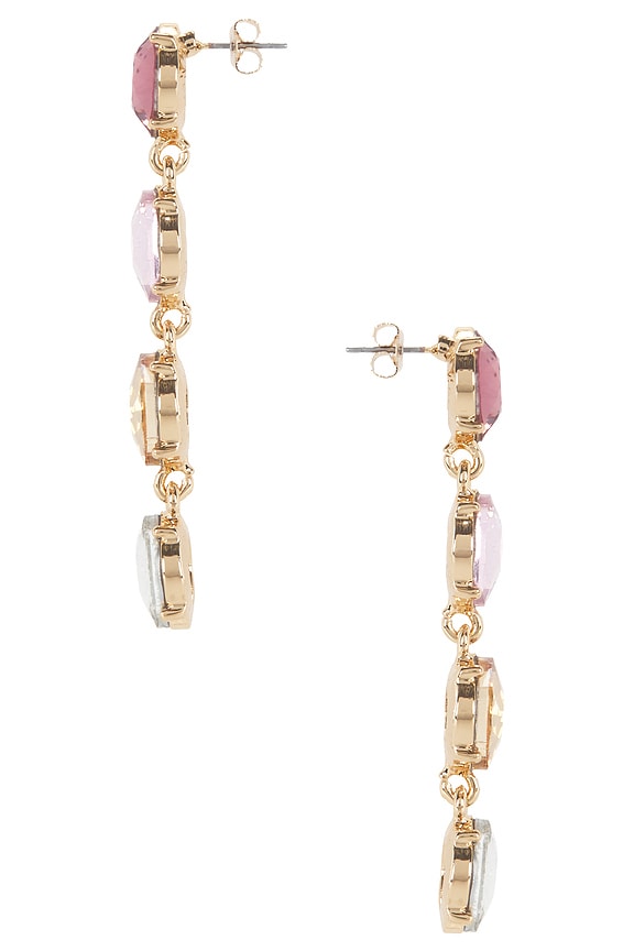 view 2 of 2 PENDIENTES LARGOS FOUR THE MONEY in Pink Crystal