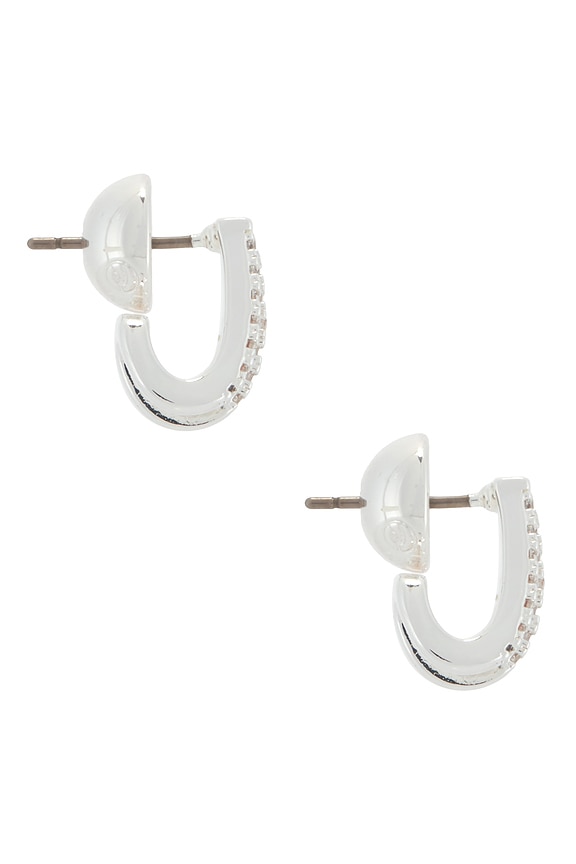 view 2 of 3 Glisten Wing Pave Earrings in Clear Crystal & Silver