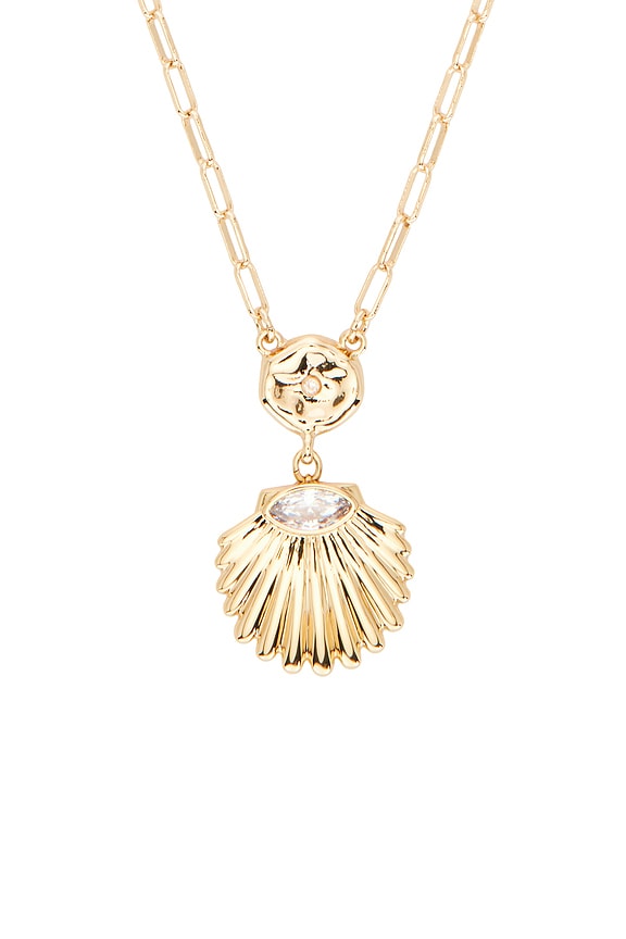 view 2 of 2 Santorini Pendant Necklace in Clear Crystal & Gold