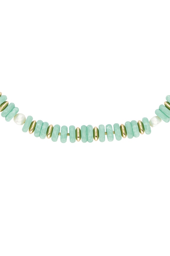 view 2 of 2 COLLAR DE CUENTAS SAINT TROPEZ in Seafoam Stone & Gold