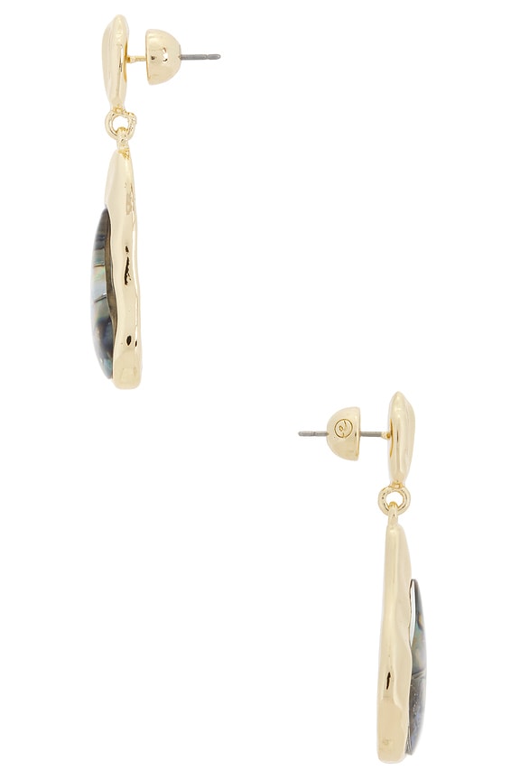 view 2 of 2 Abalone Hidden Gem Dangle Earrings in Gold