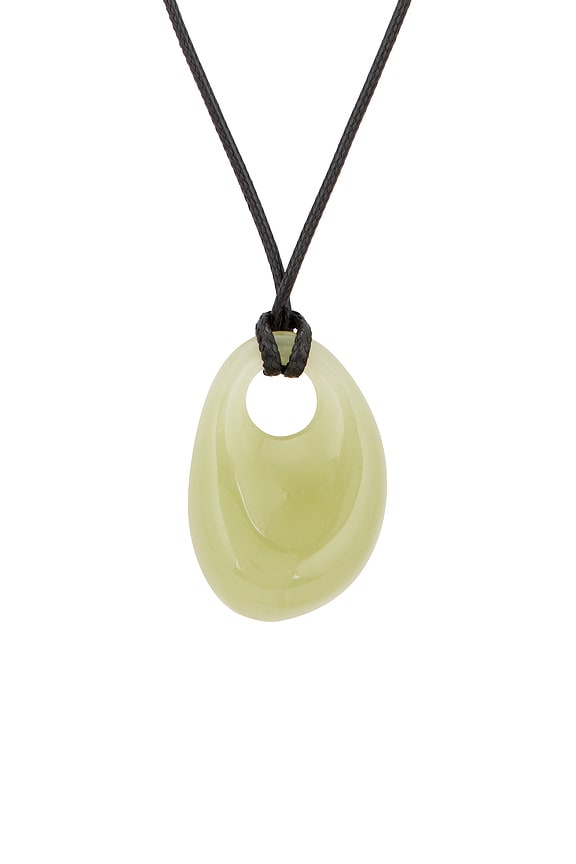 view 2 of 3 Resin Drop Cord Necklace in Olive, Black & Gold