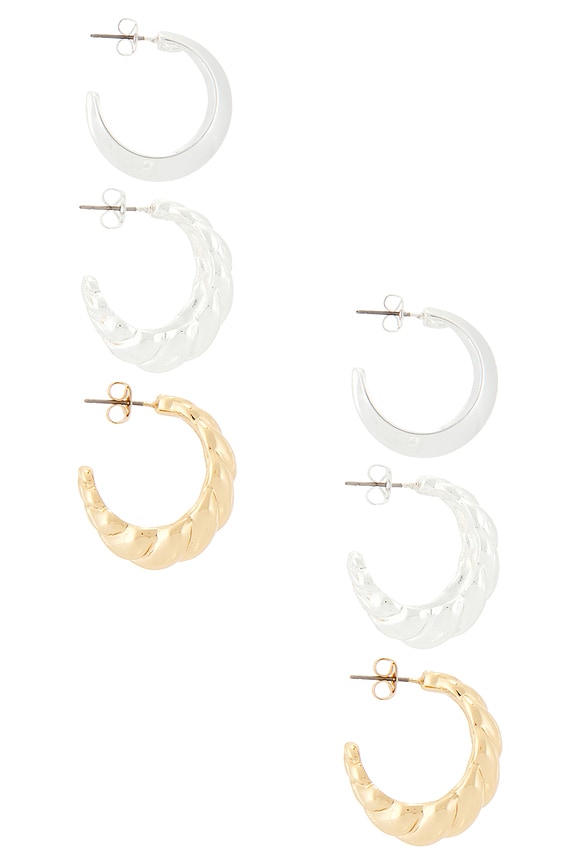 view 2 of 3 Two-tone Essential Hoop Set in Multi