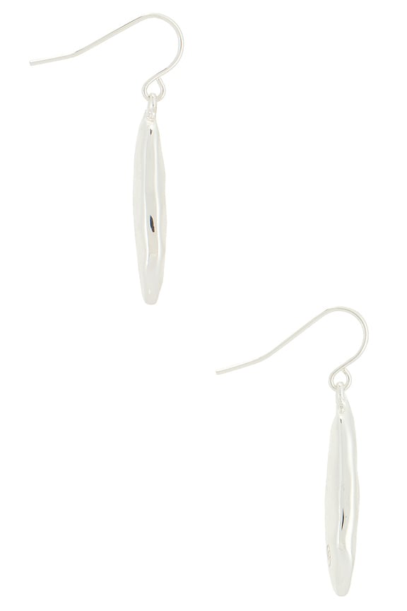view 2 of 3 Hammered Oval Drop Earrings in Silver