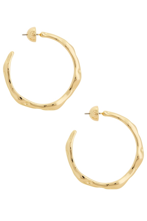 view 2 of 3 Classical Wave Hoops in Gold