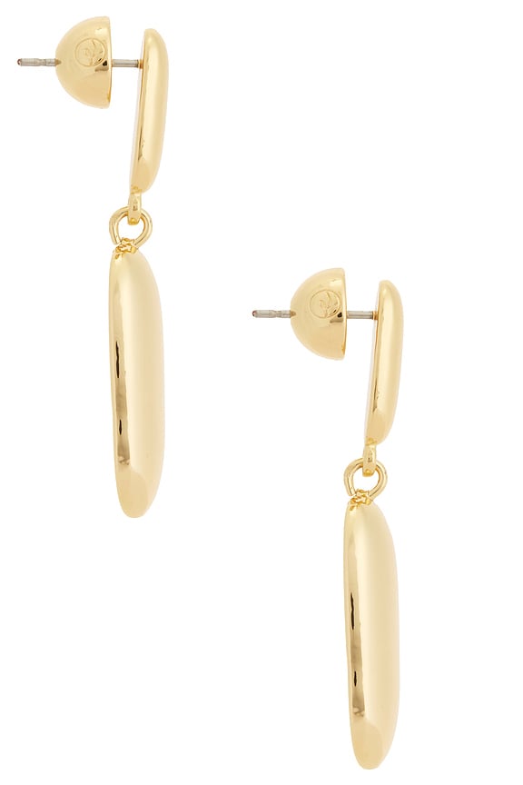 view 2 of 2 Gold Oval Drop Earrings in Gold