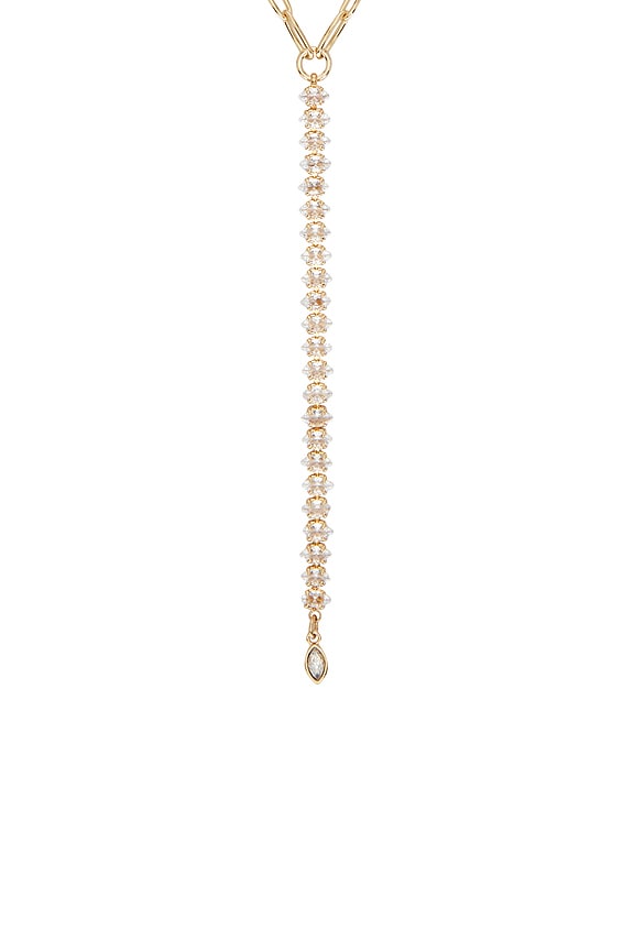 view 2 of 2 Crystal Line Pendant Necklace in Gold