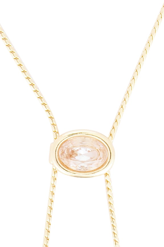 view 2 of 3 Crystal Bezel Bolo Necklace in Gold