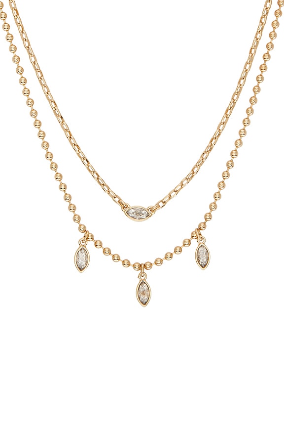 view 2 of 2 Mini Crystal Charm Necklace in Gold
