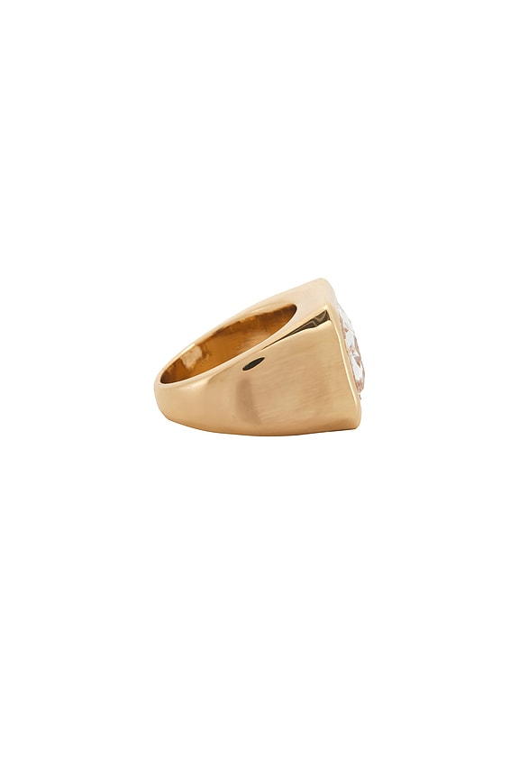 view 2 of 3 Crystal Signet Ring in Gold