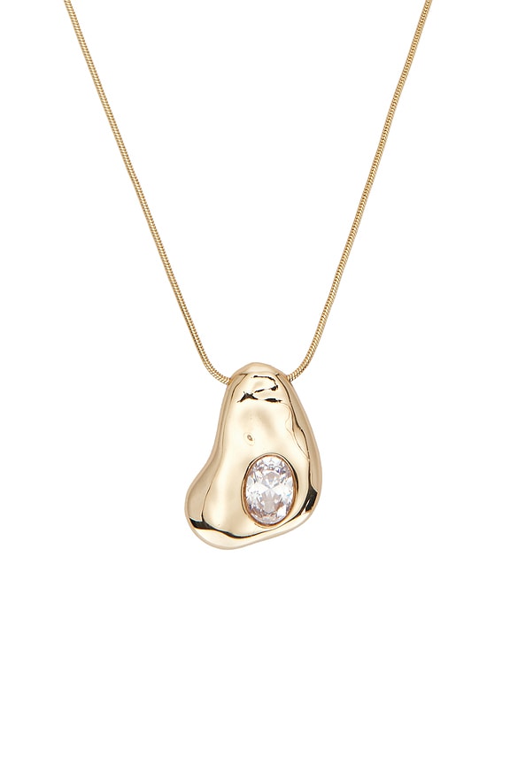 view 2 of 2 Molten Crystal Pendant Necklace in Gold