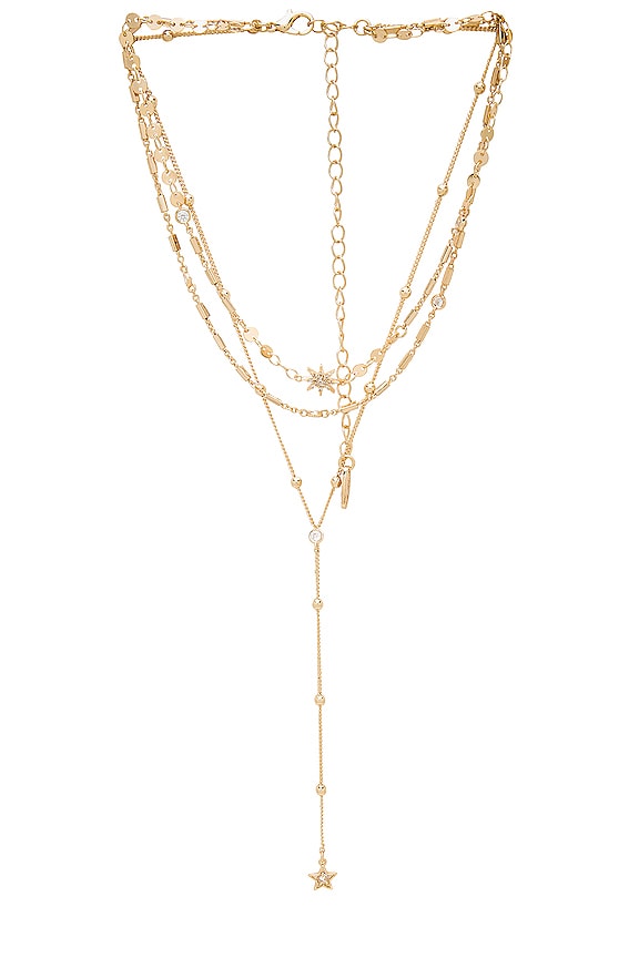 view 2 of 2 Forever Falling Multi-Chain Lariat Choker in Gold
