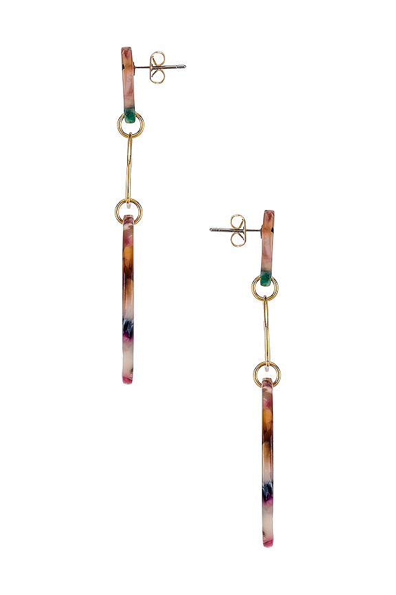 view 2 of 2 PENDIENTES GEOMETRIC DROP in Rainbow