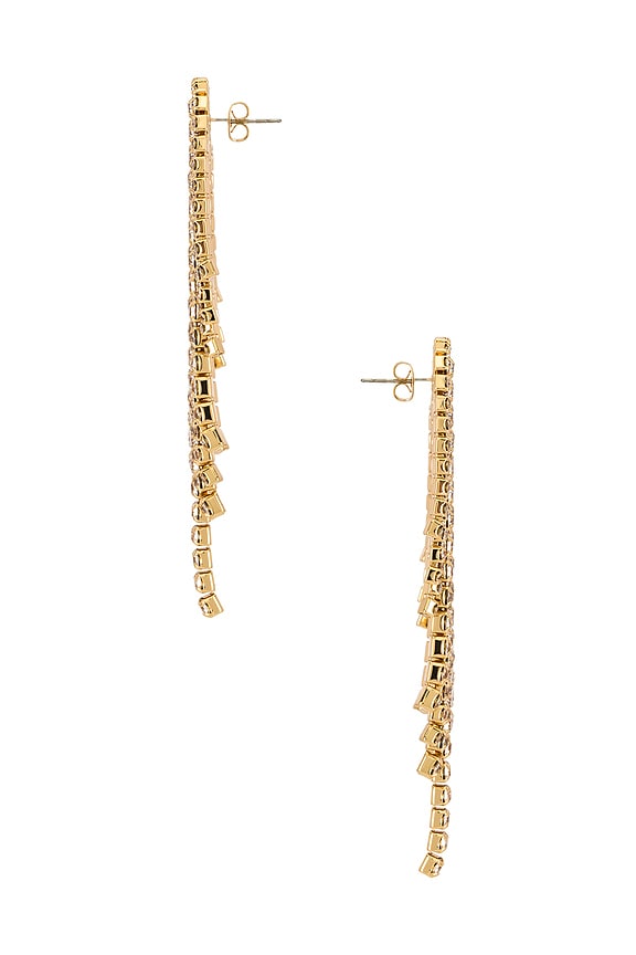 view 2 of 2 Crystal Earrings in Gold