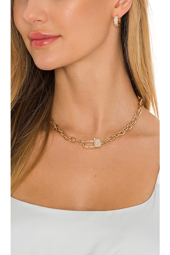 view 2 of 2 Lock Necklace in Gold