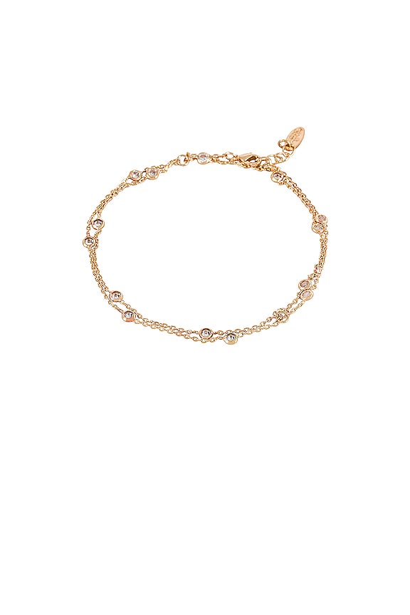 view 2 of 3 Crystal Anklet in Gold