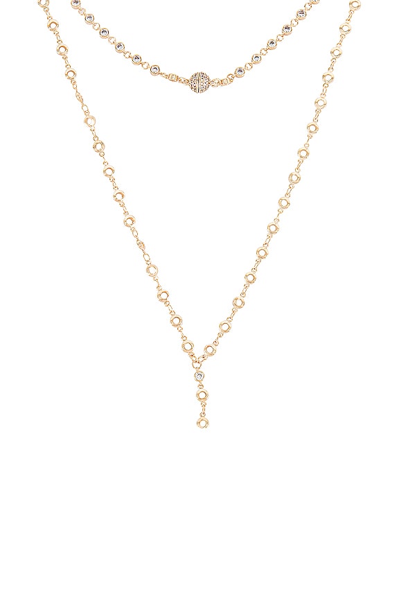 view 2 of 2 Layered Lariat Necklace in Gold