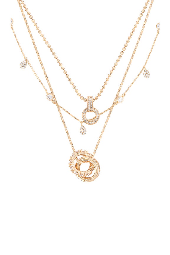 view 2 of 2 Layered Pendant Necklace in Gold