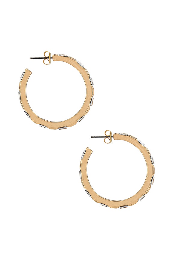 view 2 of 2 Crystal Detail Hoop in Gold