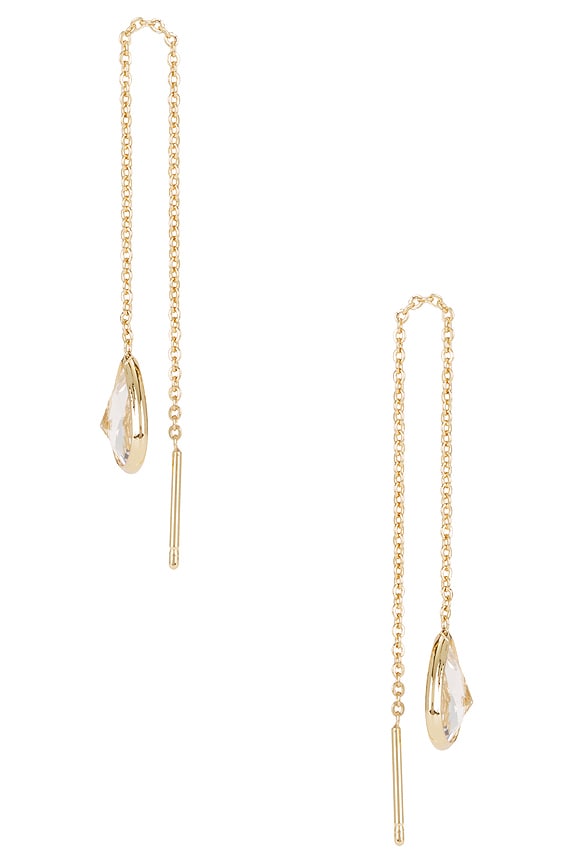 view 2 of 2 Crystal Drop Earrings in Gold