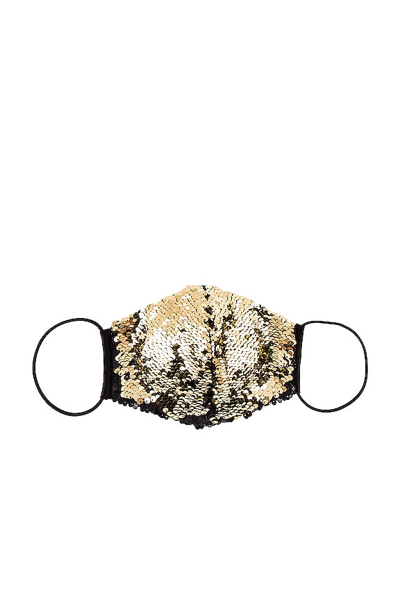 view 2 of 4 Sculpted Sequin Face Mask in Black