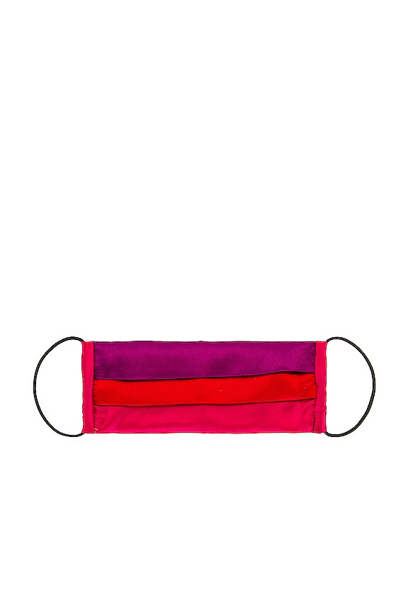 view 2 of 3 Pleated Face Mask in Fuchsia, Red & Violet