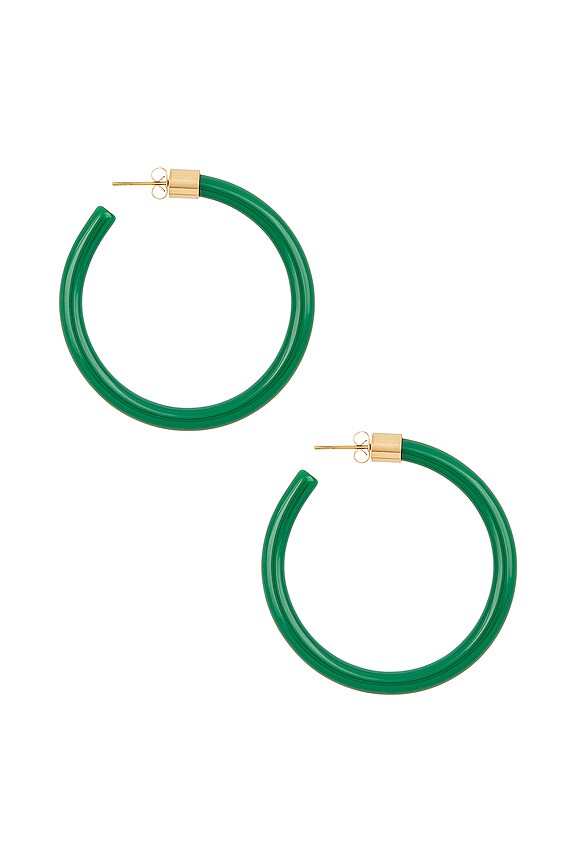 view 2 of 3 Cl?mence Enamel Hoop Earring in Emerald