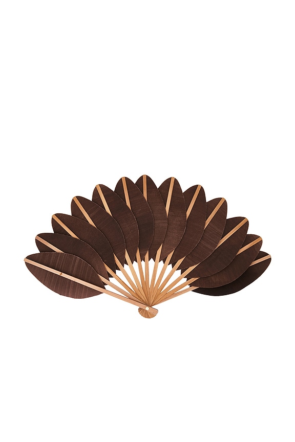 view 2 of 4 Large Palmette Leather The Classic Format Fan in Leopard