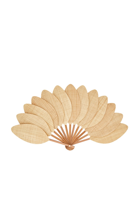 view 1 of 4 Large Palmette Raffia The Classic Format Fan in Natural