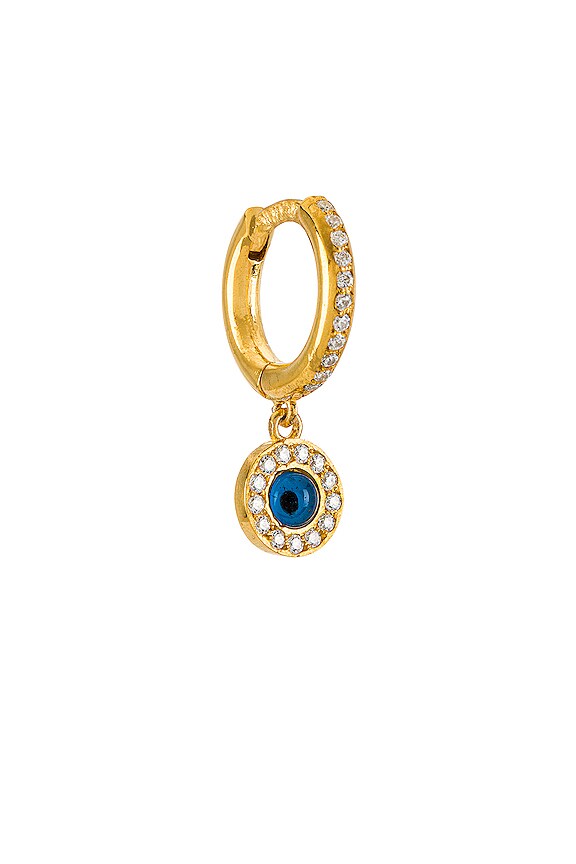 view 1 of 2 Protection Midi Single Hoop Earring in Yellow Gold