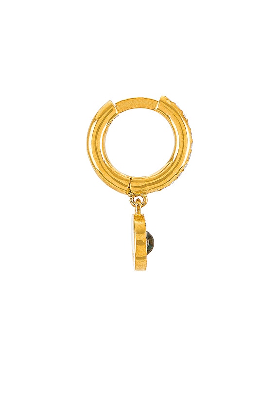 view 2 of 2 Protection Midi Single Hoop Earring in Yellow Gold