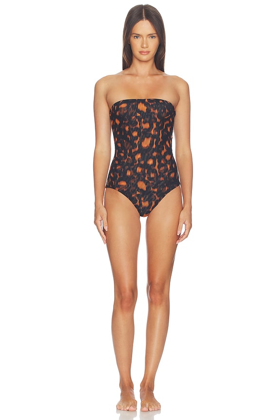 view 1 of 4 MAILLOT DE BAIN UNE PIÈCE BANDEAU SOLEIL in Solstice Leopard