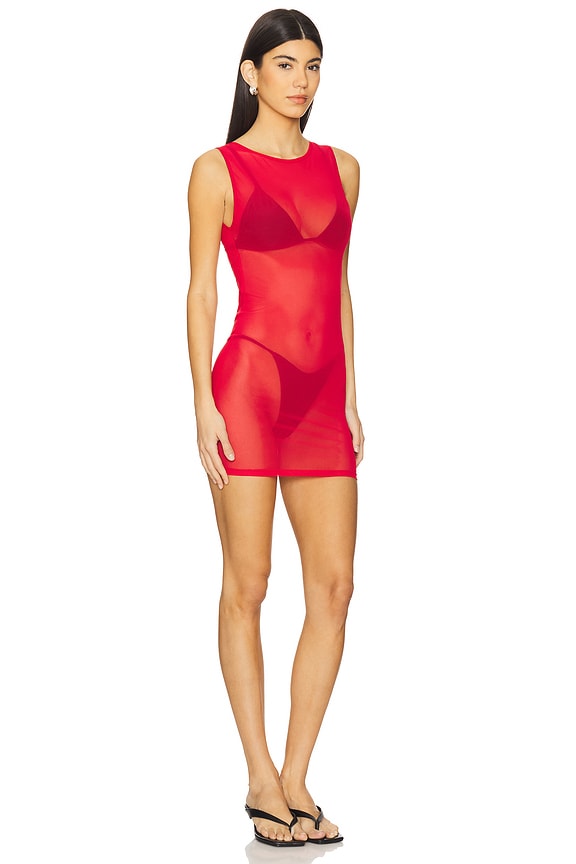view 2 of 3 MESH 원피스 in Red