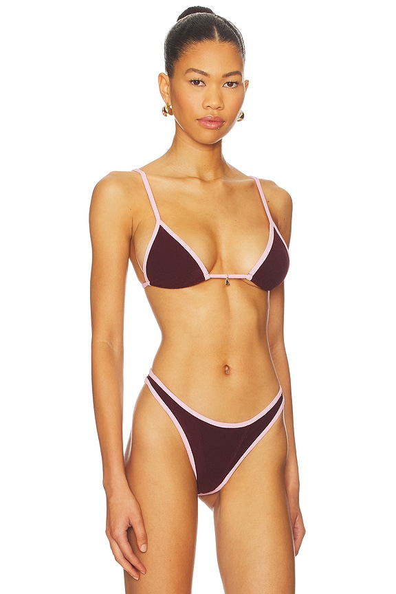 view 2 of 4 Lumi Triangle Bikini Top in Milkshake