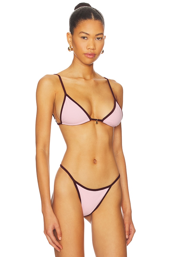 view 2 of 4 Lumi Triangle Bikini Top in Candy