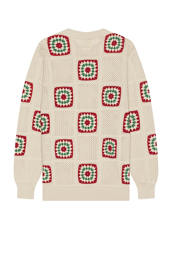 view 2 of 3 Crochet Knit Sweater in Peyote Sand Floral