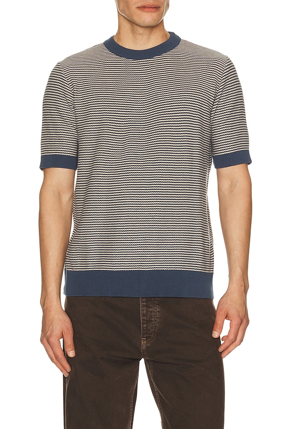 view 1 of 5 CAMISETA in Blue & Sand Strip