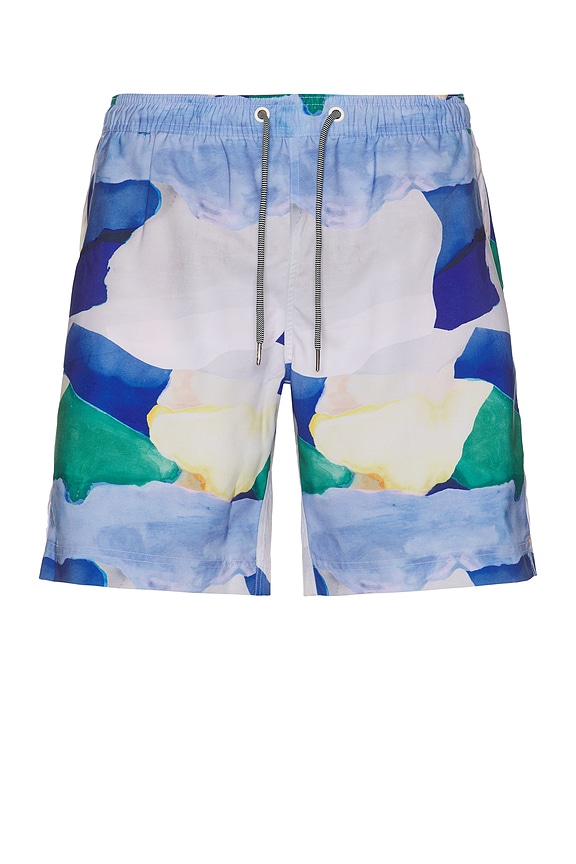 view 1 of 3 Graphic Swim Shorts in Multi Painted Landscape Print