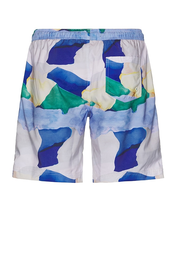 view 2 of 3 Graphic Swim Shorts in Multi Painted Landscape Print