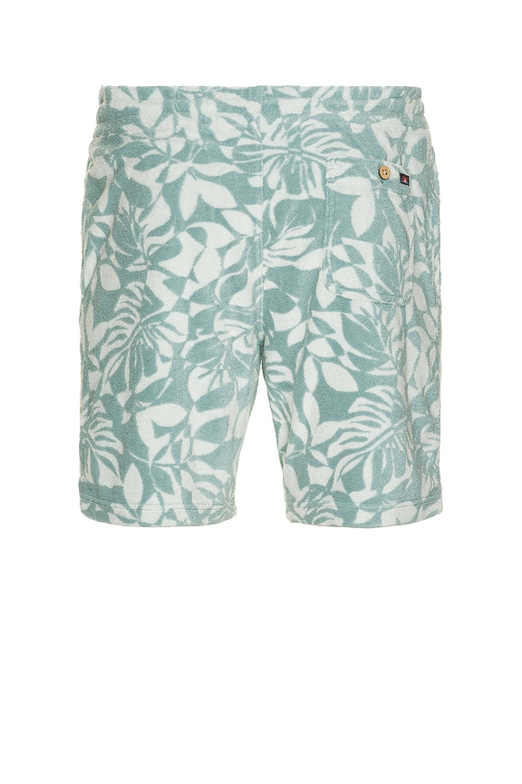 view 2 of 5 Cabana Towel Terry Sweatshort in Poolside Foliage Teal