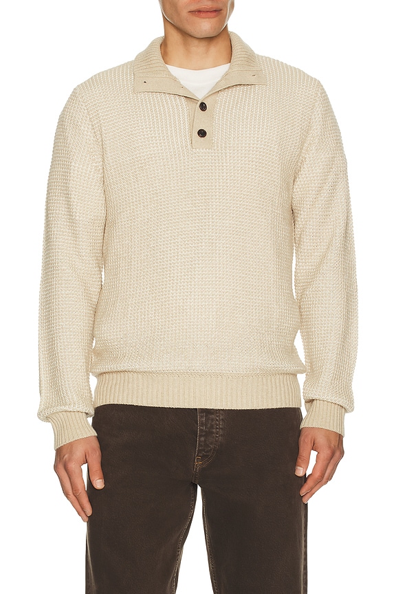 view 1 of 4 Quarter Button Sweater in Alpine Khaki