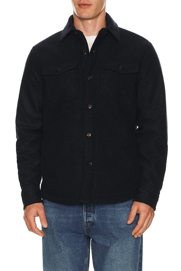 view 1 of 5 Range Fleece Lined Shacket in Navy Shadow Twill