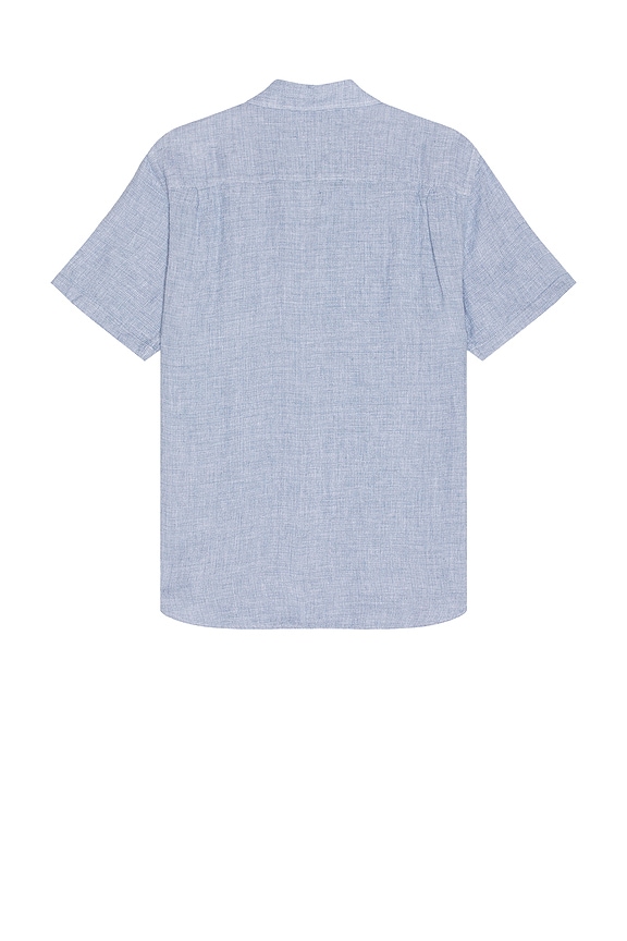 view 2 of 4 Short Sleeve Palma Linen Shirt in Blue Basketweave