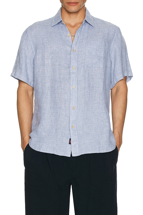 view 3 of 4 CAMISA MANGA CORTA PALMA in Blue Basketweave