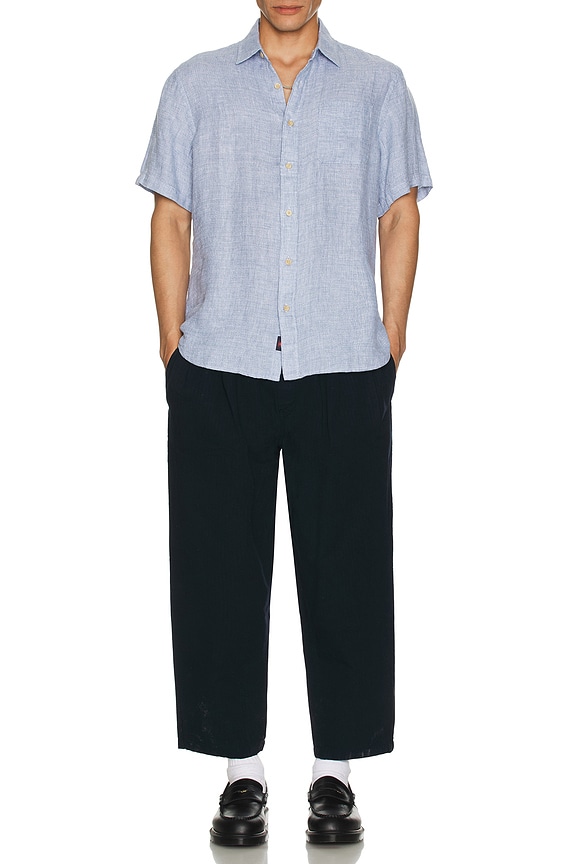 view 4 of 4 CAMISA MANGA CORTA PALMA in Blue Basketweave